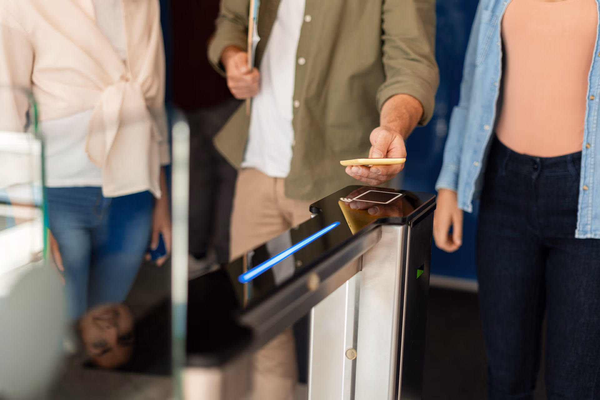 An organiser scanning guests in at the door from their own attendee list